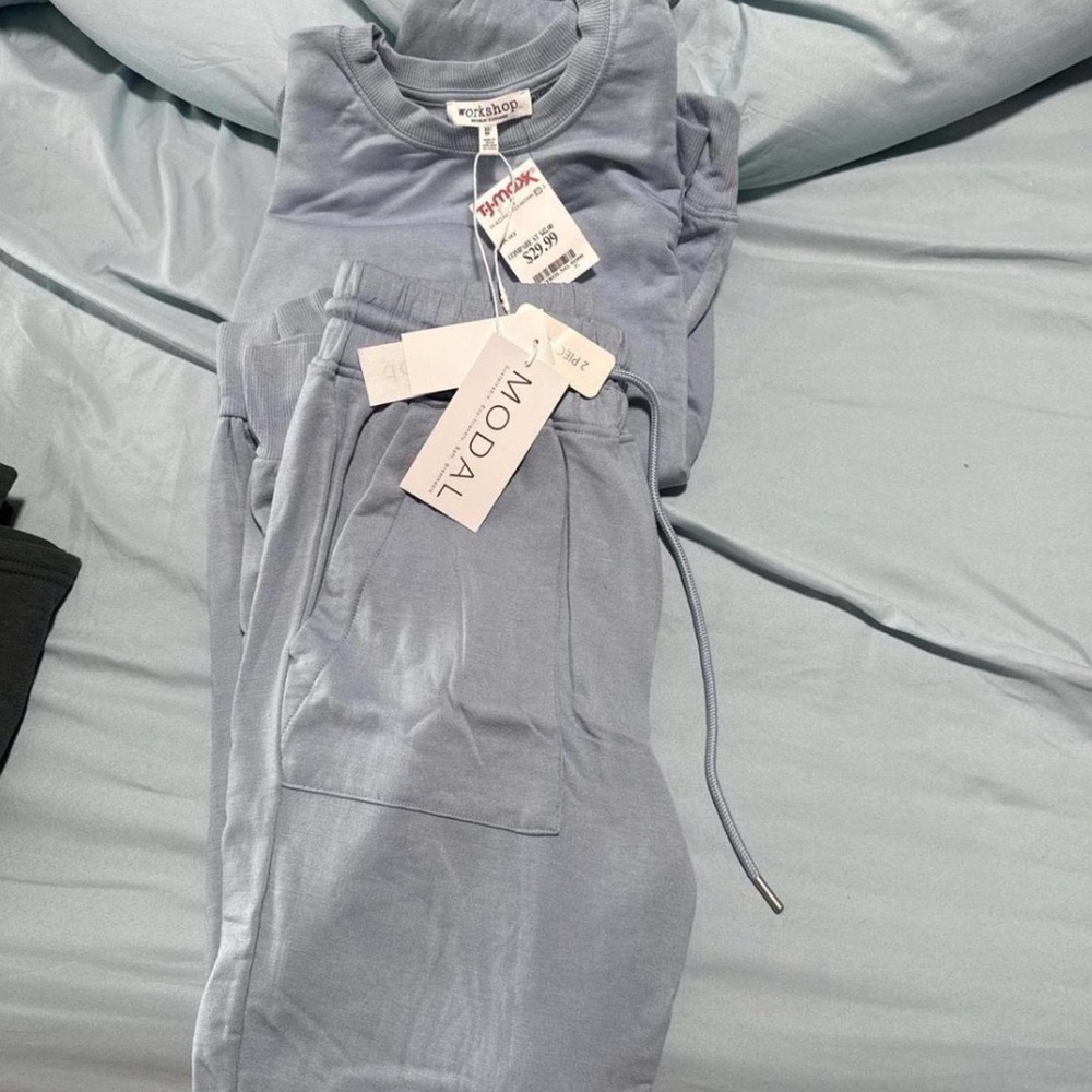 Workshop Republic Clothing Light Blue Track Joggers and Top Set